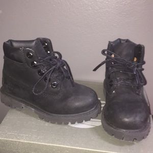 Black timberland boots size 8T